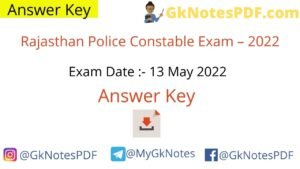 Rajasthan Police Constable Exam – 13 May 2022