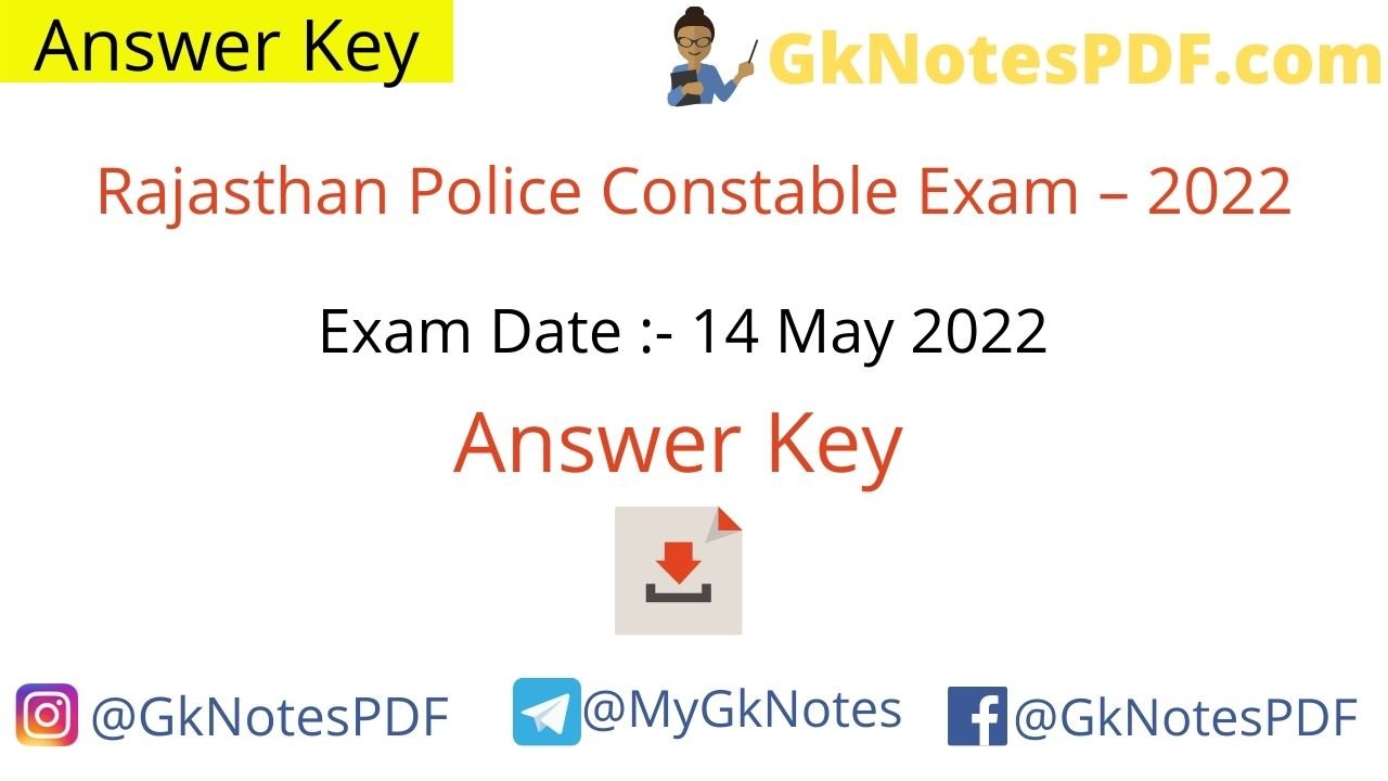 Rajasthan Police Exam – 14 May 2022 (Answer Key) PDF