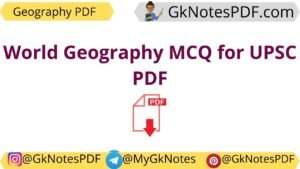 World Geography MCQ for UPSC PDF