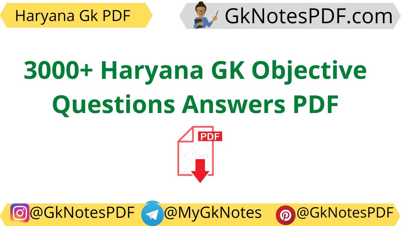 3000+ Haryana GK Objective Questions Answers PDF