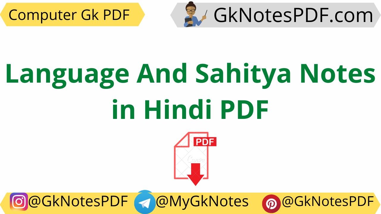 Language And Sahitya Notes in Hindi PDF