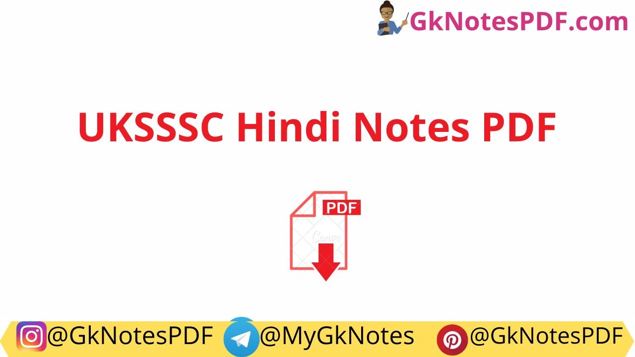 UKSSSC Hindi Notes PDF