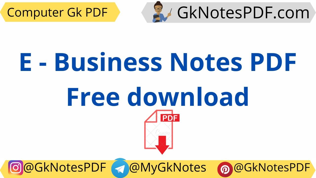 E - Business Notes PDF Free download