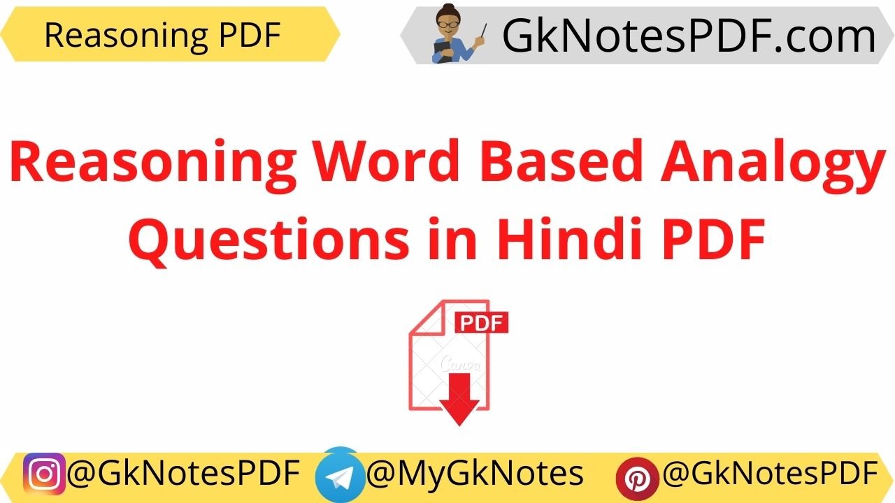 Reasoning Word Based Analogy Questions in Hindi