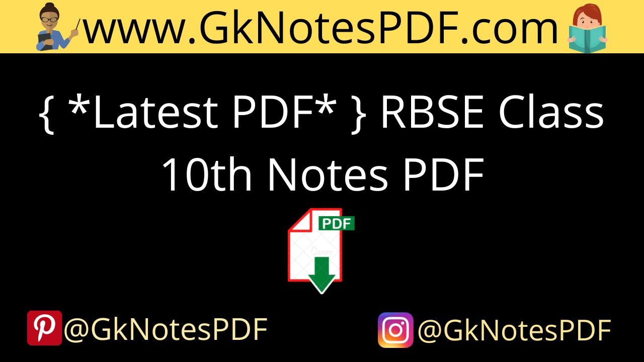 RBSE Class 10th Notes PDF in Hindi and English Medium