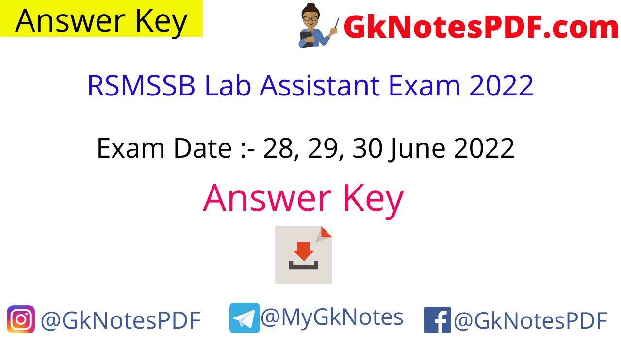 Rajasthan Lab Assistant June 2022 Answer Key