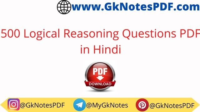 500 Logical Reasoning Questions PDF in Hindi