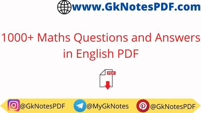Maths Questions and Answers in English PDF