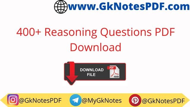 400+ Reasoning Questions PDF Download