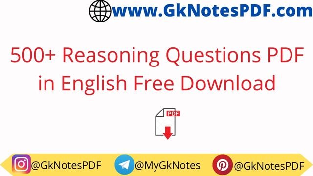 Reasoning Questions PDF in English Free Download