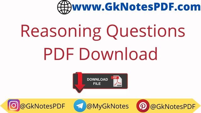 IBPS Clerk Po Reasoning Questions with Answers PDF