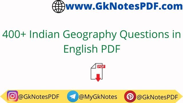 400+ Indian Geography Questions in English PDF