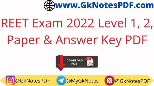 REET Exam 2022 Level 1 & Level 2 Question Paper and Answer Key