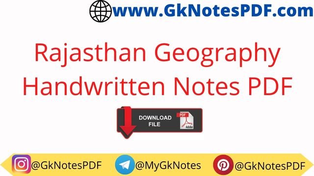 Rajasthan Geography Handwritten Notes PDF in Hindi
