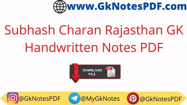 Subhash Charan Rajasthan GK Handwritten Notes