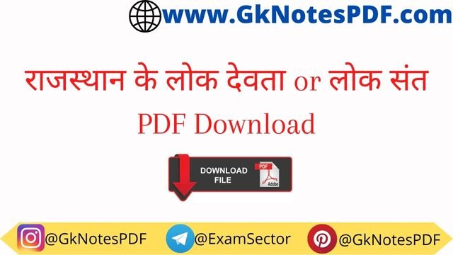 Rajasthan ke Sant or lok Devta Notes PDF