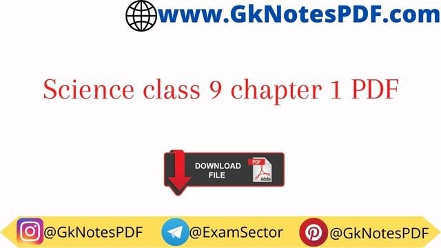 Science class 9 chapter 1 PDF