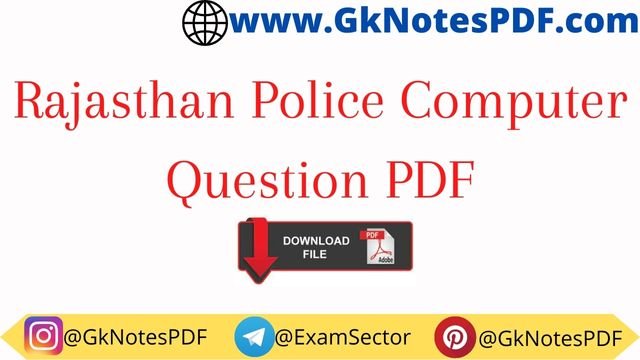 Rajasthan Police Computer Question PDF Free Download