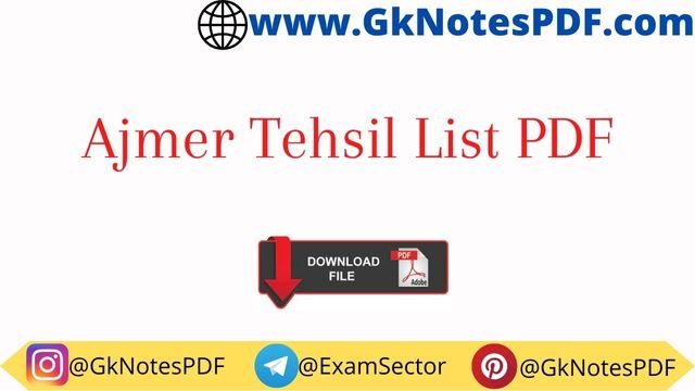 Ajmer Tehsil List PDF