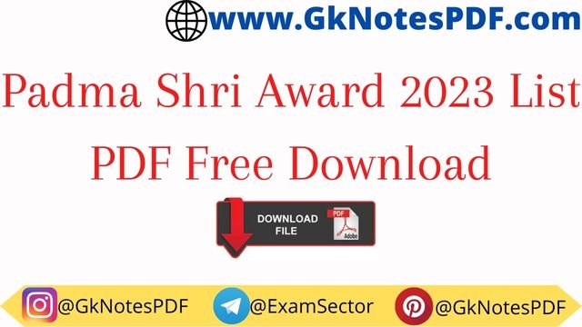 Padma Shri Award 2023 List PDF Free Download