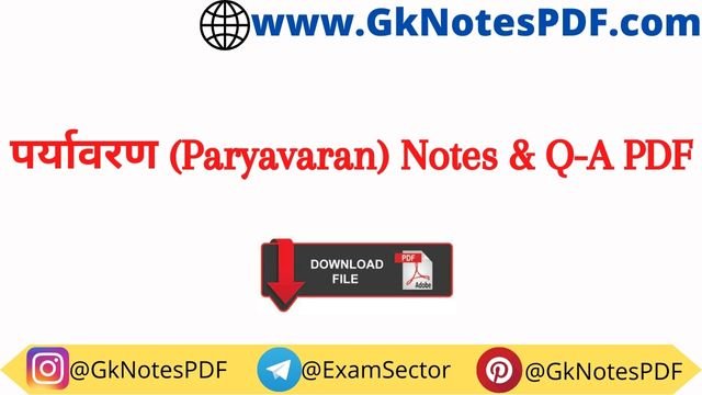 Paryavaran Short Notes and Q-A PDF in Hindi