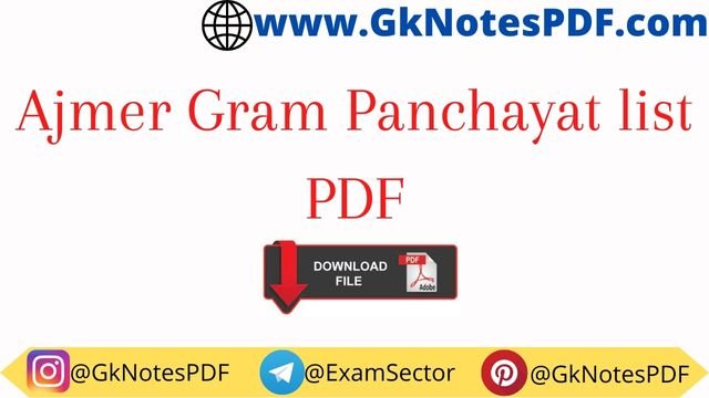 Ajmer Gram Panchayat list PDF