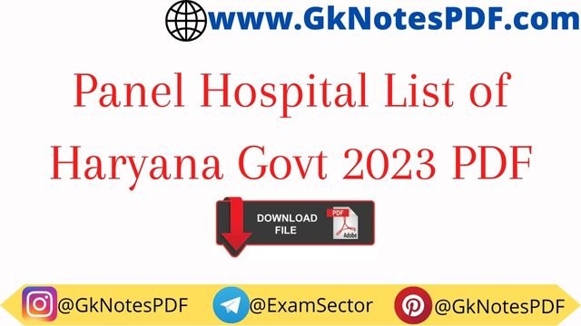 Panel Hospital List of Haryana Govt 2023 PDF