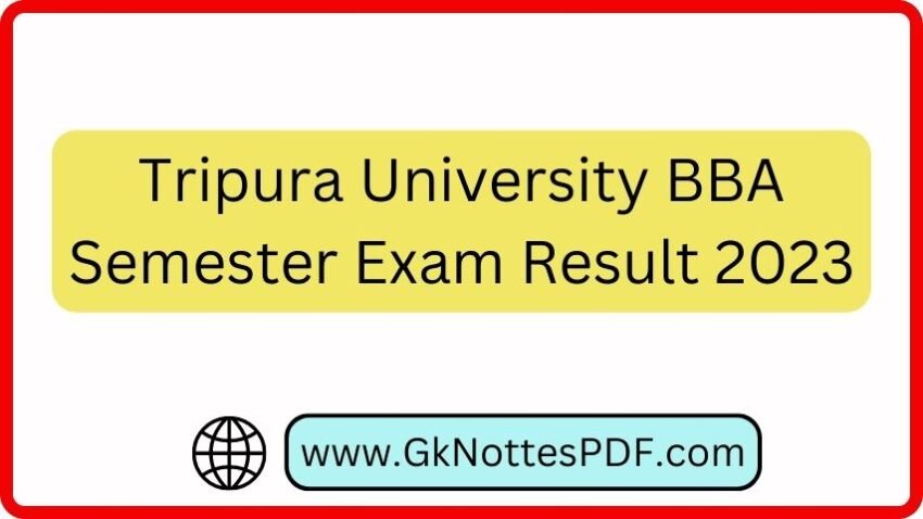 Tripura University BBA Semester Exam Result 2023